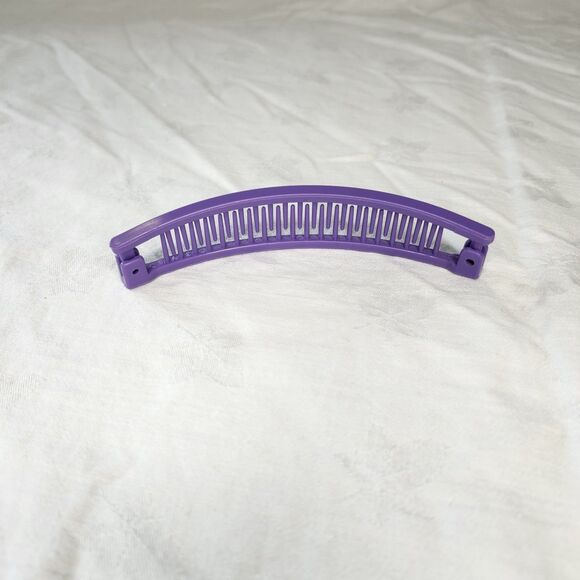 Vintage 80s Banana Clip Hair Accessory Colorful Claws 5" Purple Made in USA - Picture 5 of 6
